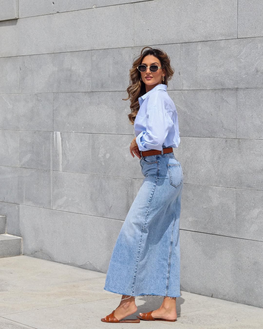 Effortlessly Stylish Denim Skirt Ensemble