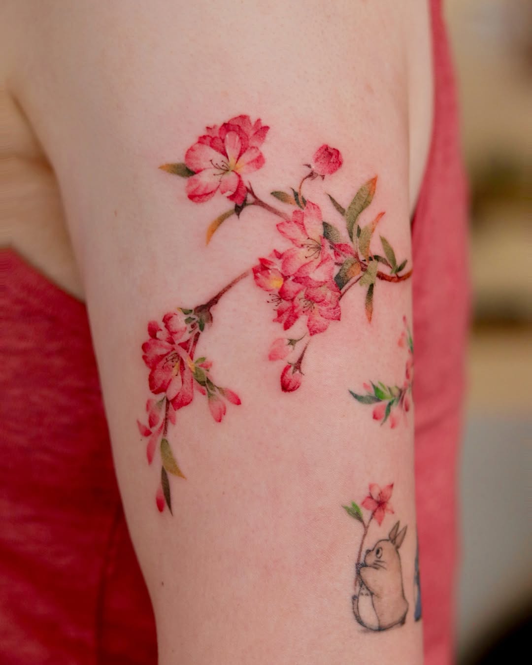 Stunning cherry blossoms inked in vibrant colors