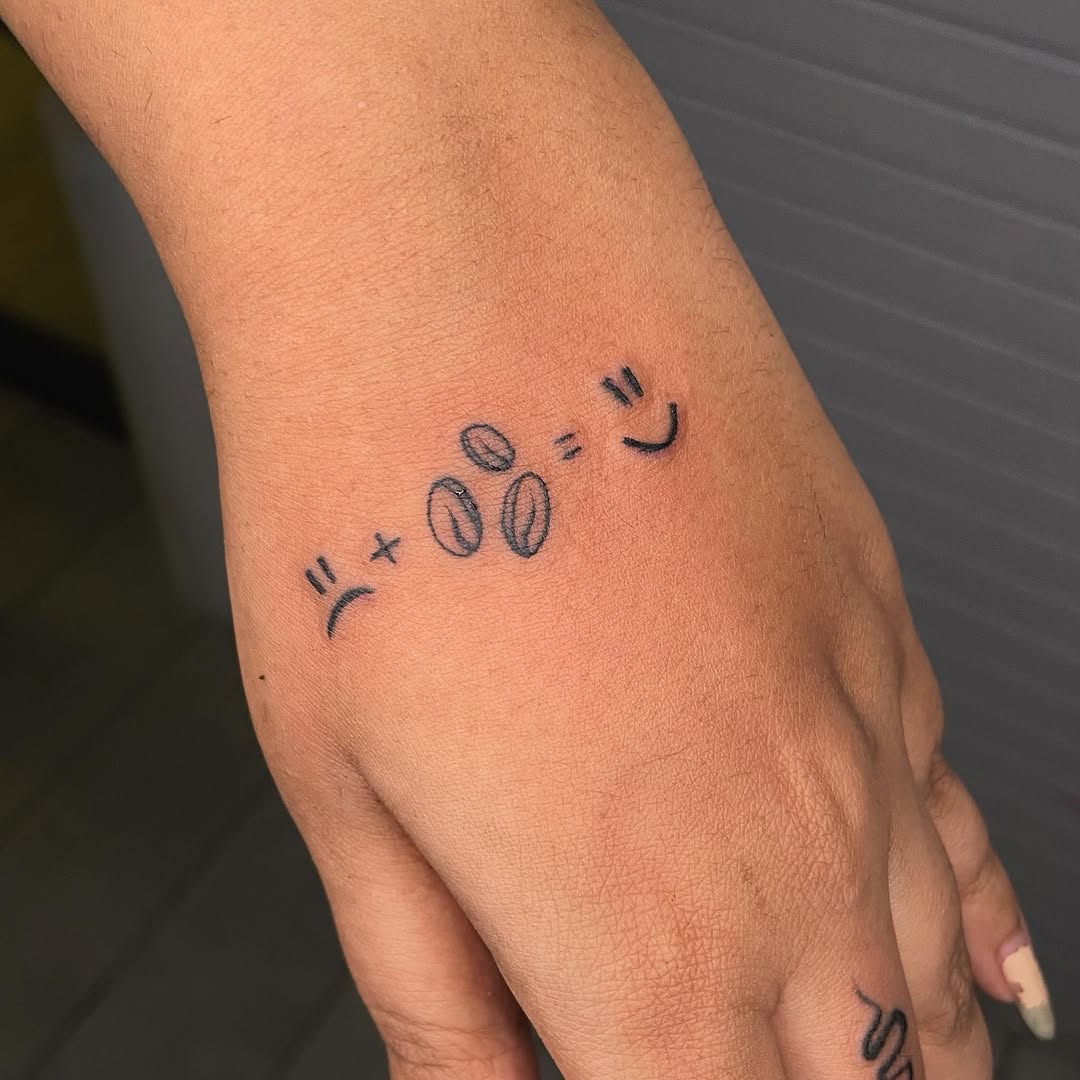 Caffeine brings joy in this unique tattoo