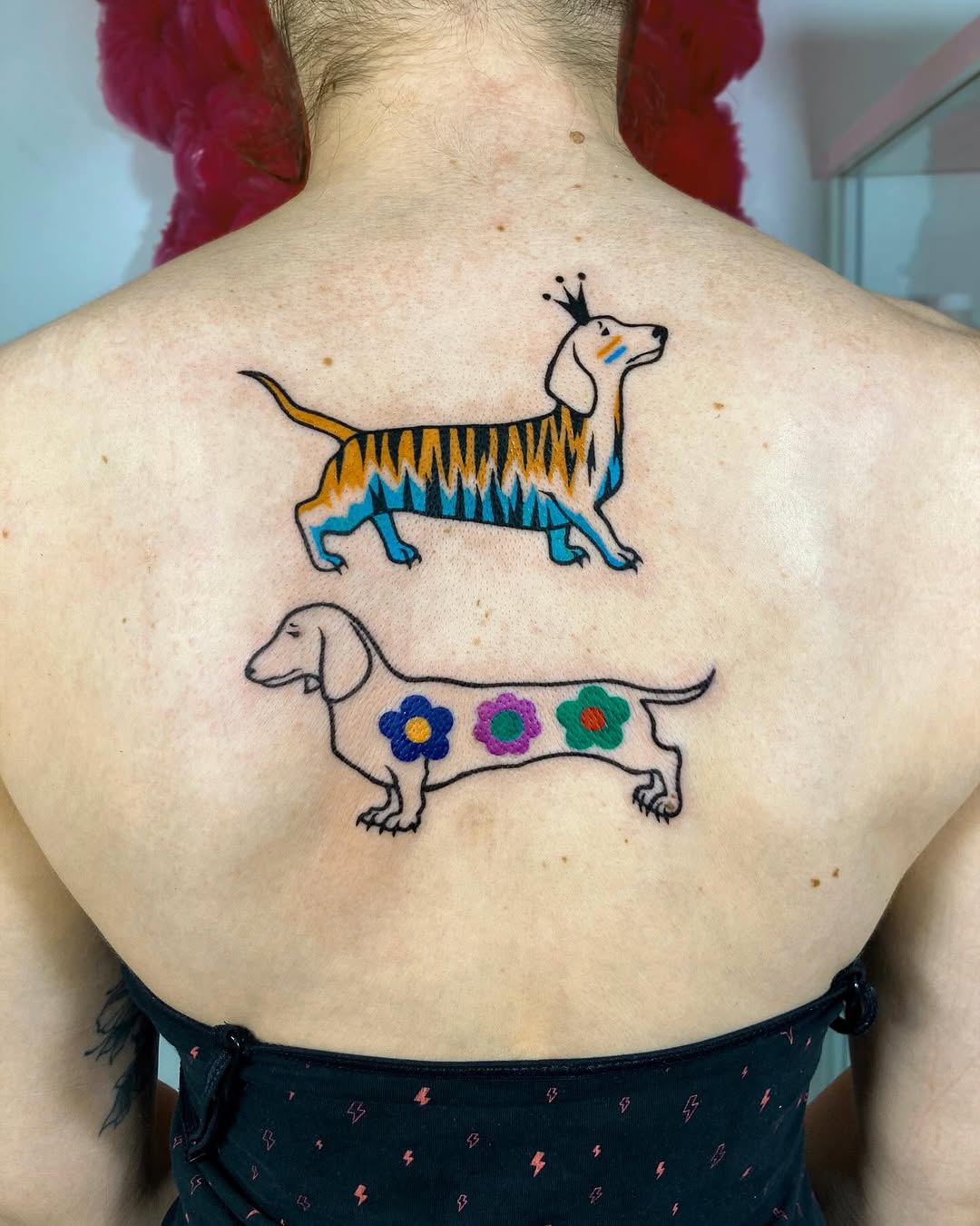 Vibrant dachshund tattoos for dog lovers