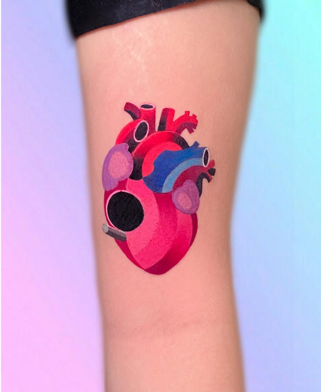 Vibrant, artistic interpretation of a heart tattoo