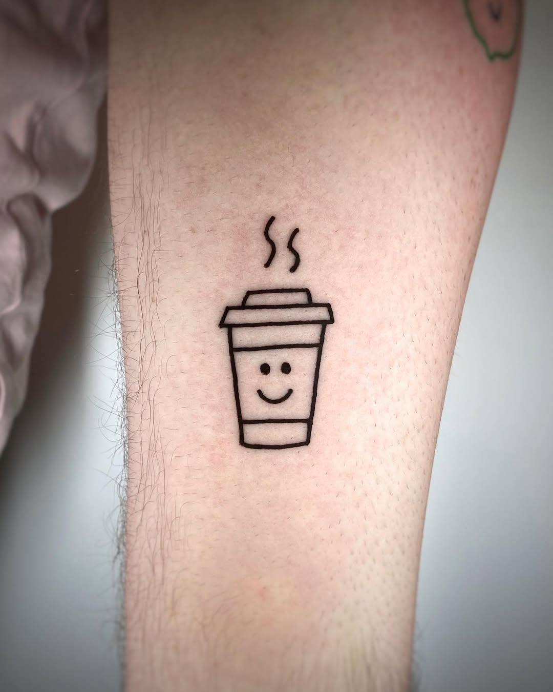 Charming Smiley Coffee Cup Tattoo Design