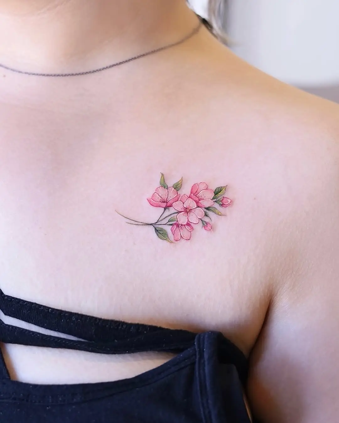 Soft elegance of cherry blossom tattoo designs