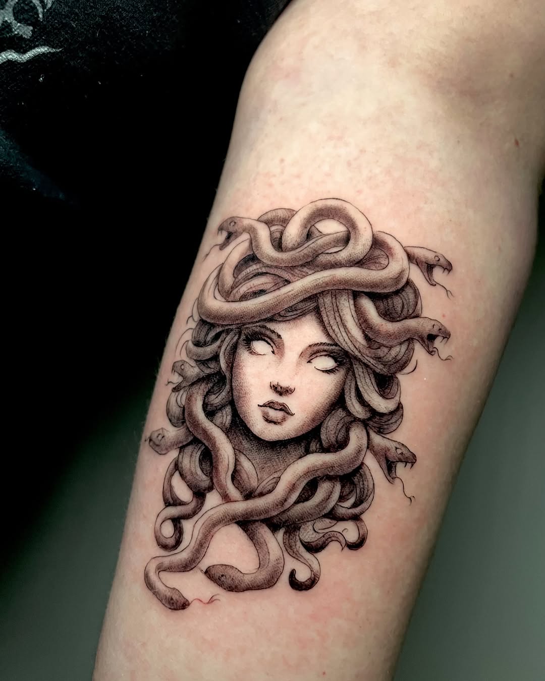 Intricate Medusa Tattoo with Snakes Design