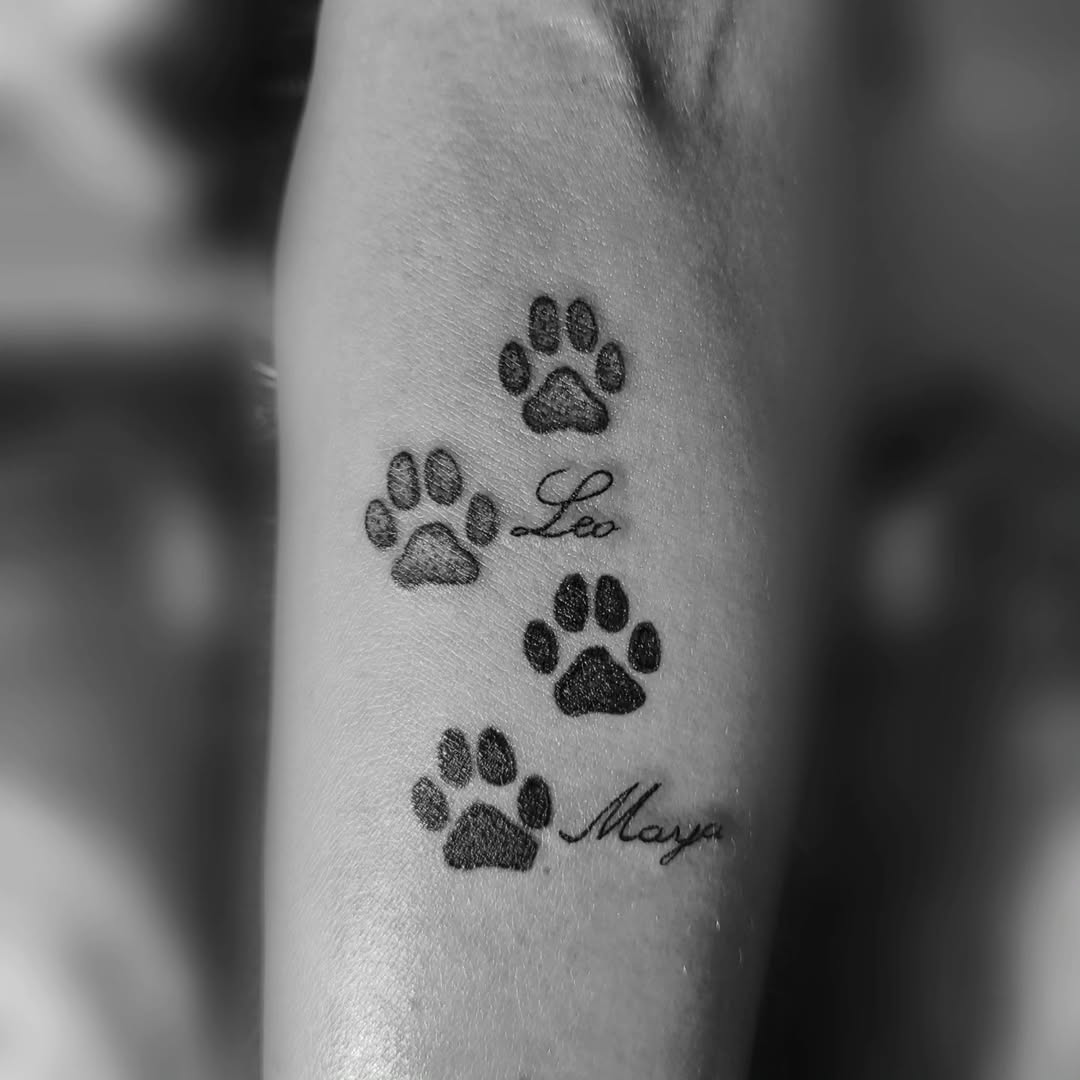 Personalized Dog Paw Print Tattoos