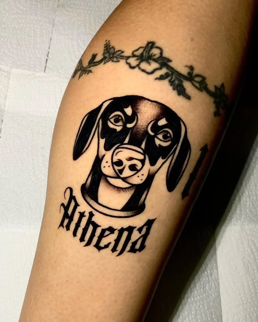 Personalized tribute through dog tattoo art