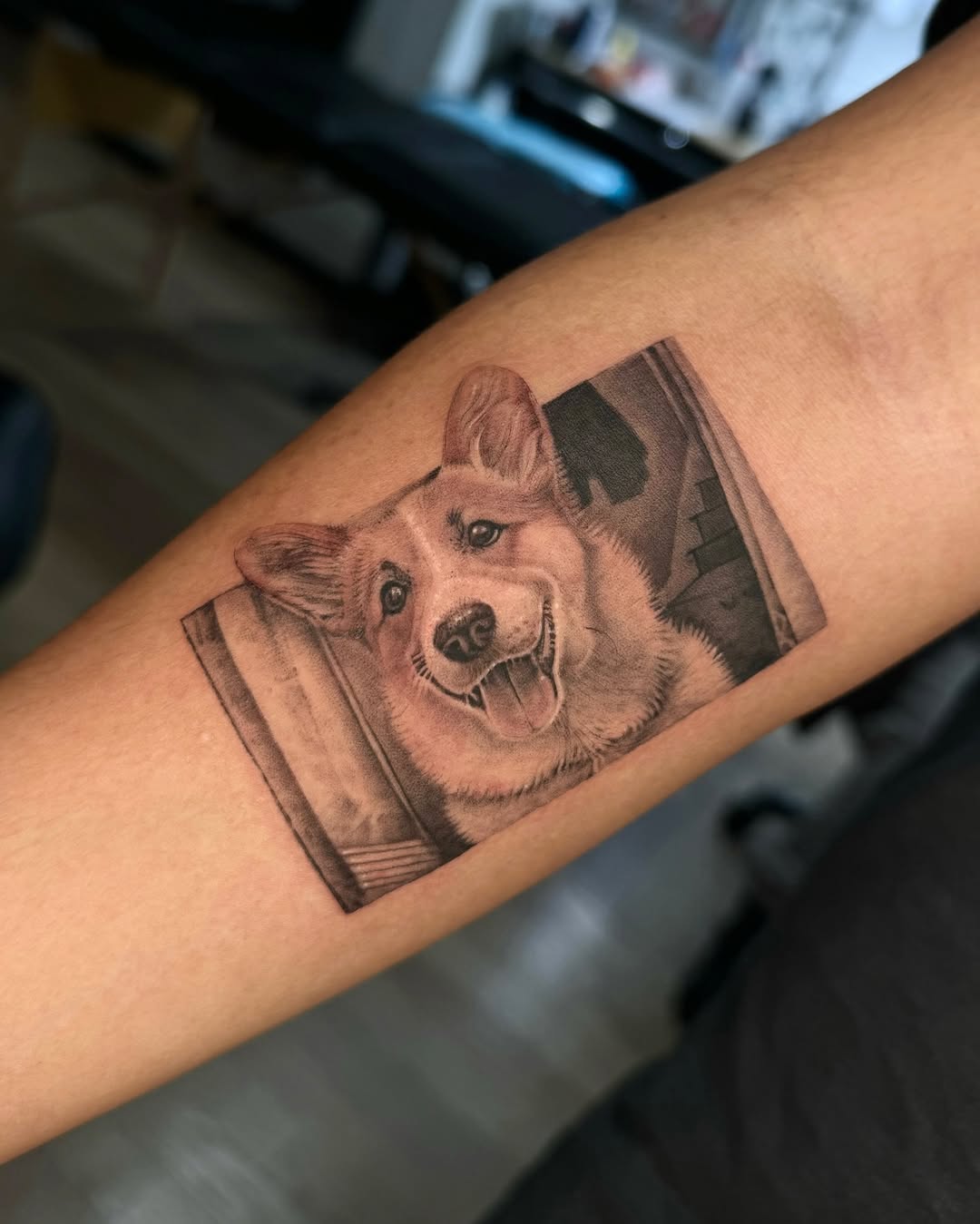 Heartwarming corgi tattoo showcasing playful spirit