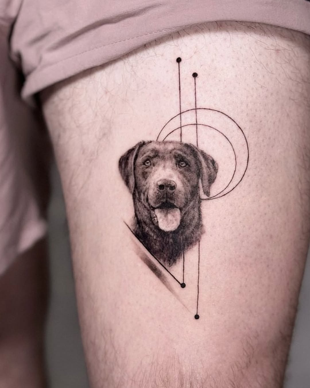 Stylish Minimalist Dog Head Tattoo Design