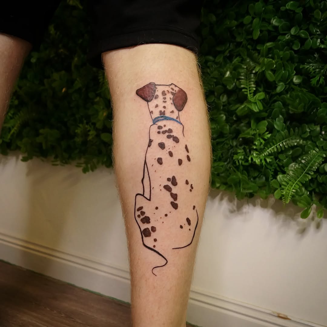 Unique Dalmatian Tattoo on Leg