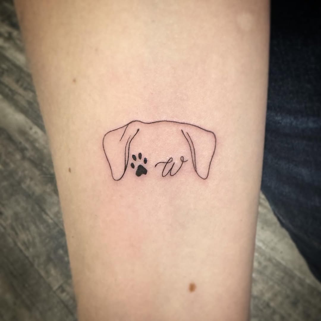 Minimalist Dog Symbolism in Tattoo Art