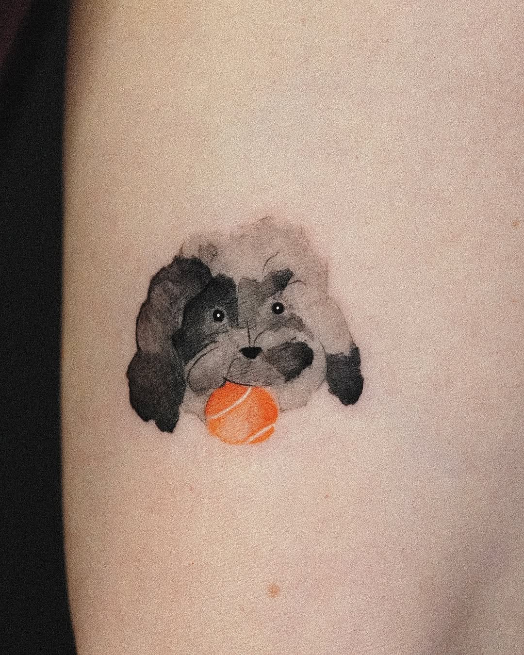 Charming watercolor dog with playful vibes