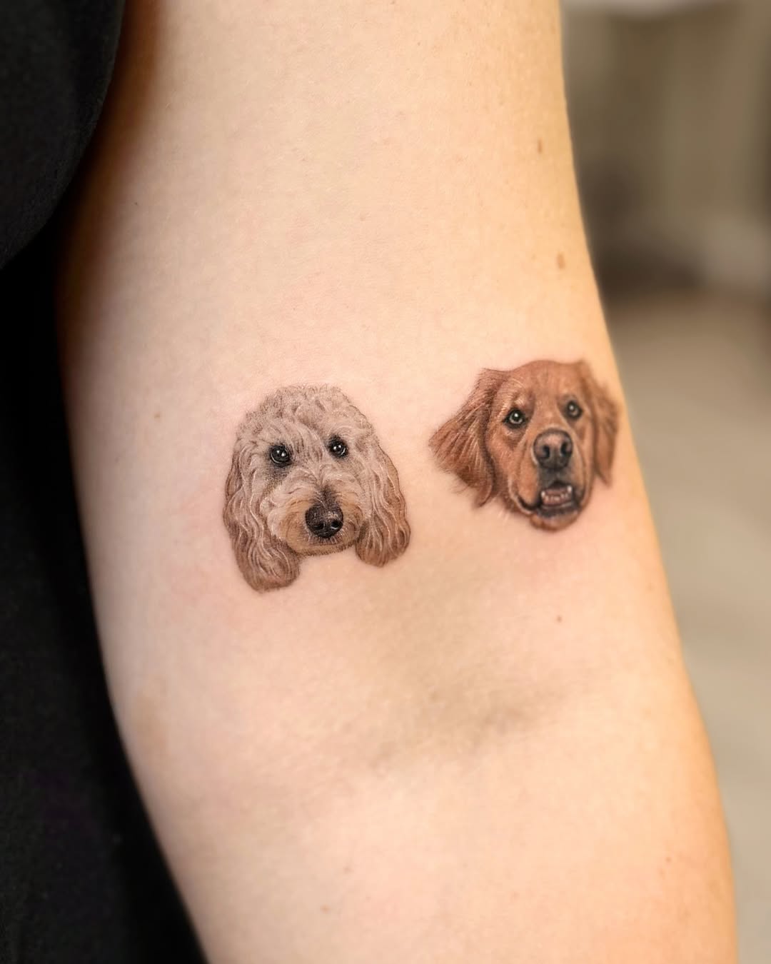 Realistic dog tattoos capturing beloved pets