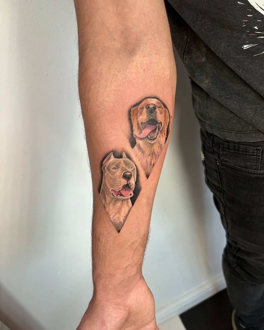 Beautiful Dog Tattoos Captured in Realistic Detail