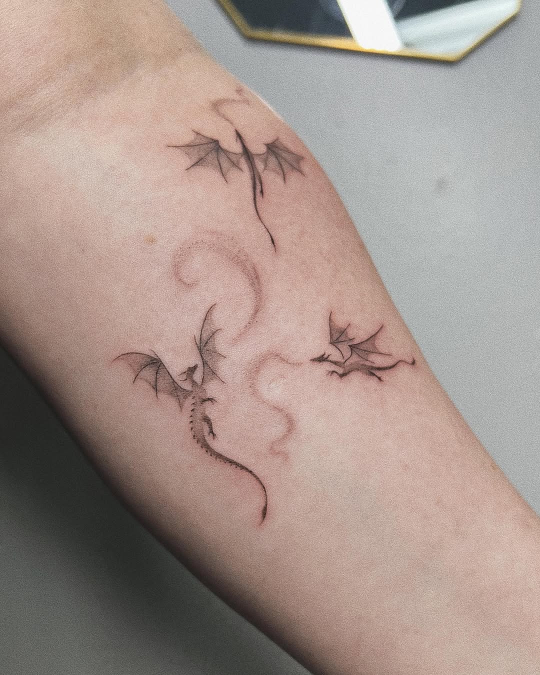 Stunning minimalist dragon tattoo designs