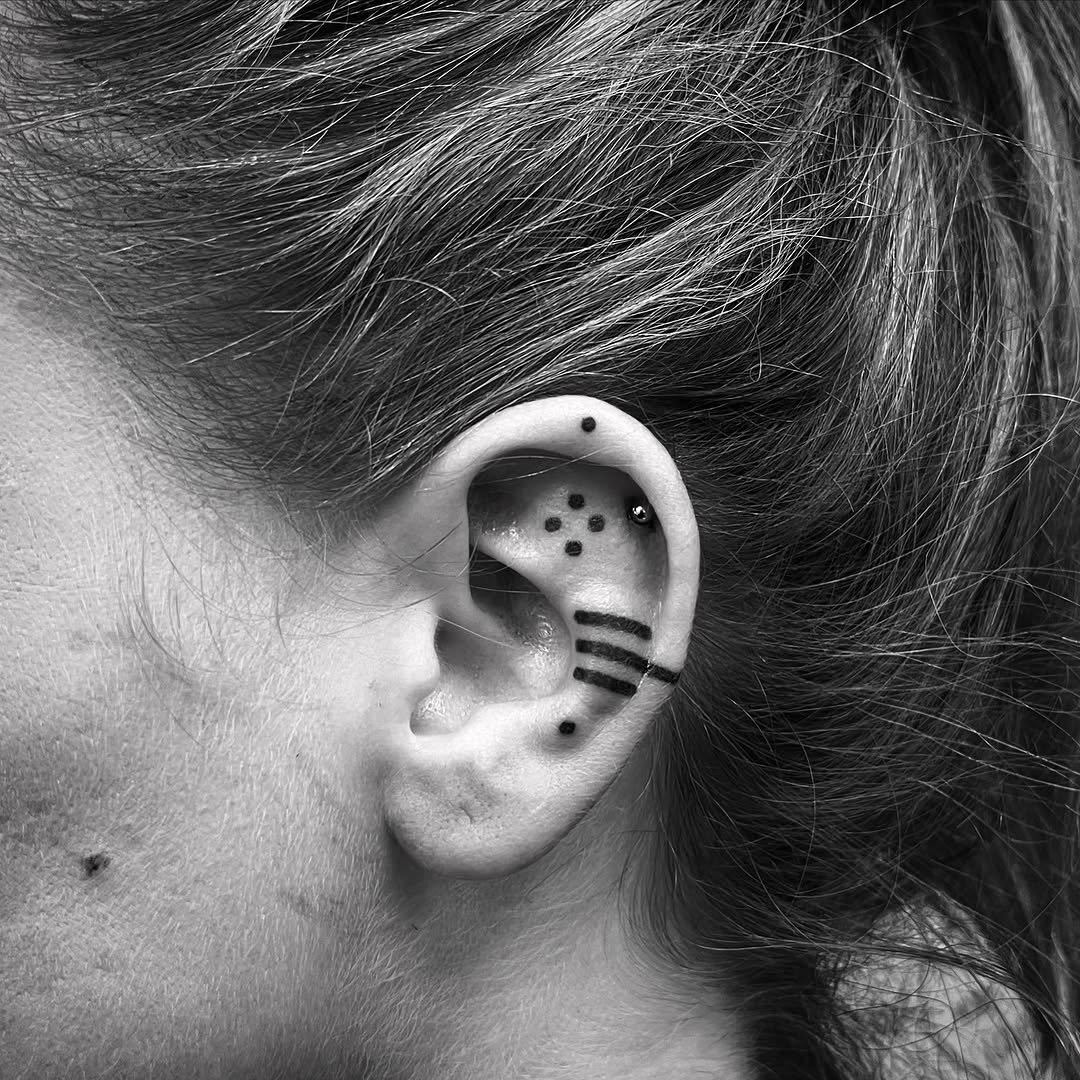 Minimalist Ear Tattoo Design for Subtle Elegance