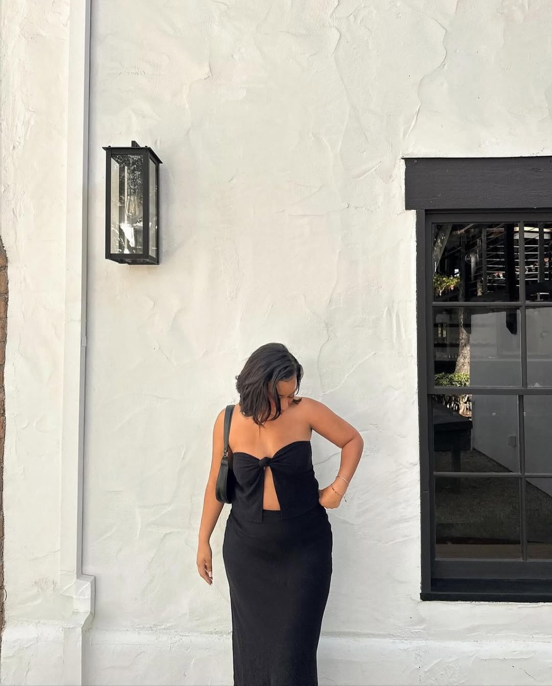 Chic Off-the-Shoulder Black Dress Style