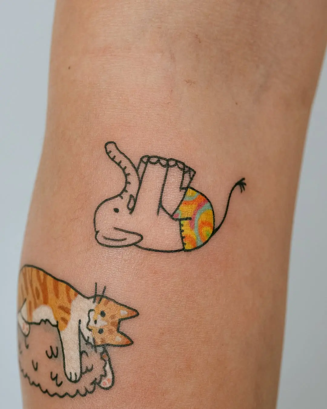 Playful elephant tattoo with a unique design