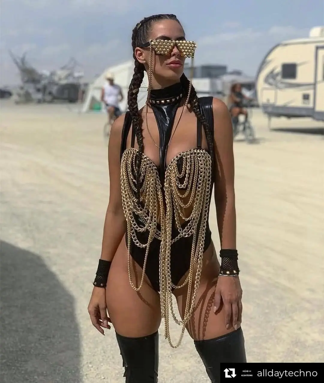 Bold Bodysuit with Chain Detailing
