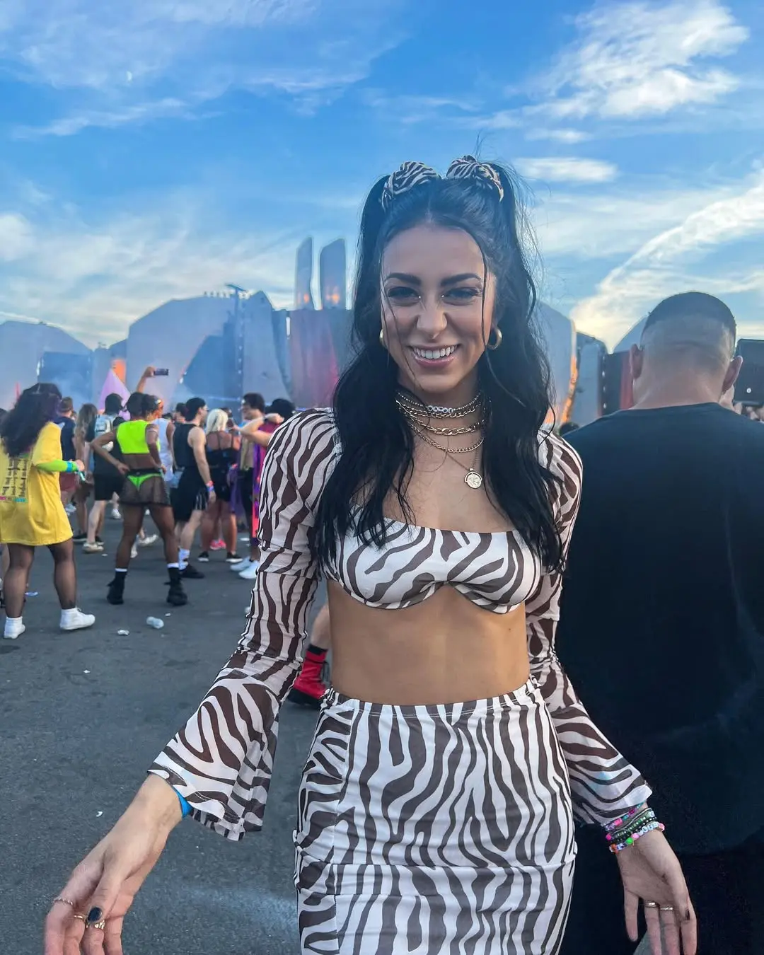 Stylish zebra print co-ord for festival vibes