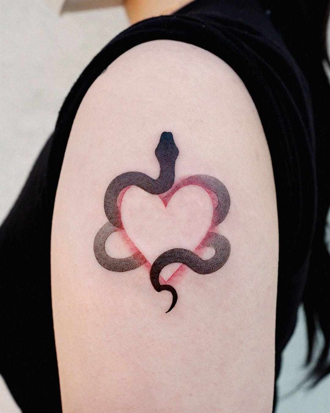 Striking Heart and Snake Tattoo Concept