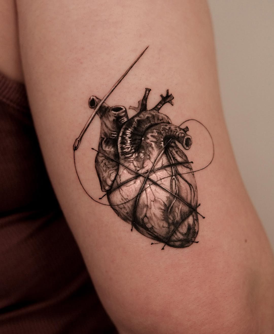 Realistic Heart Tattoo with Intricate Details