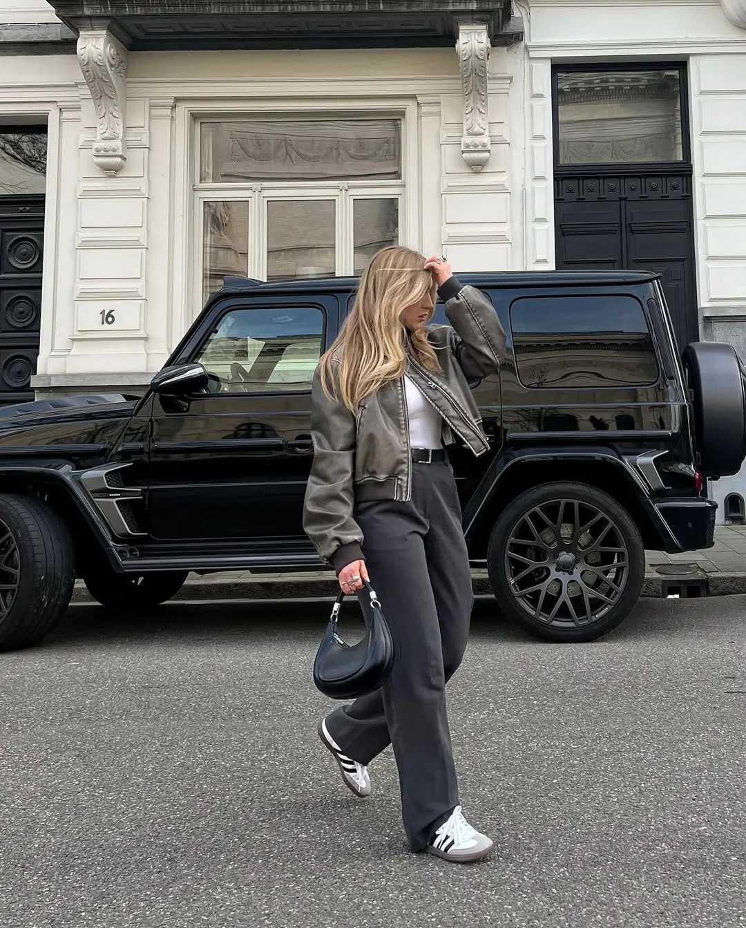 Chic street style with a leather moto jacket