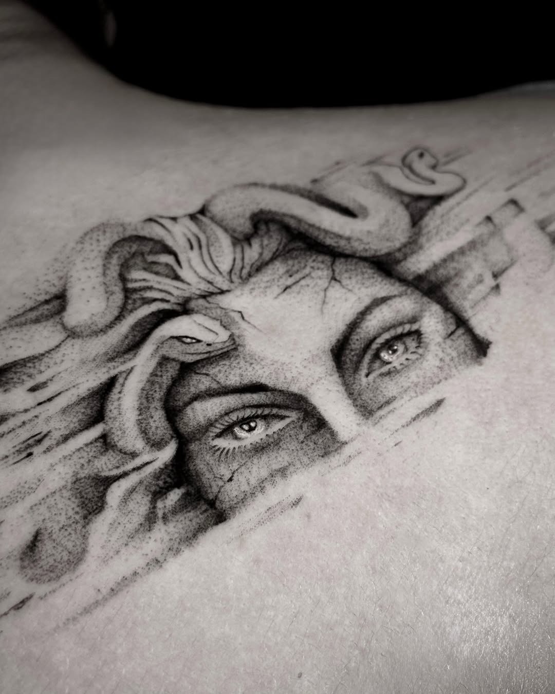 Intricate Medusa Tattoo with Striking Details