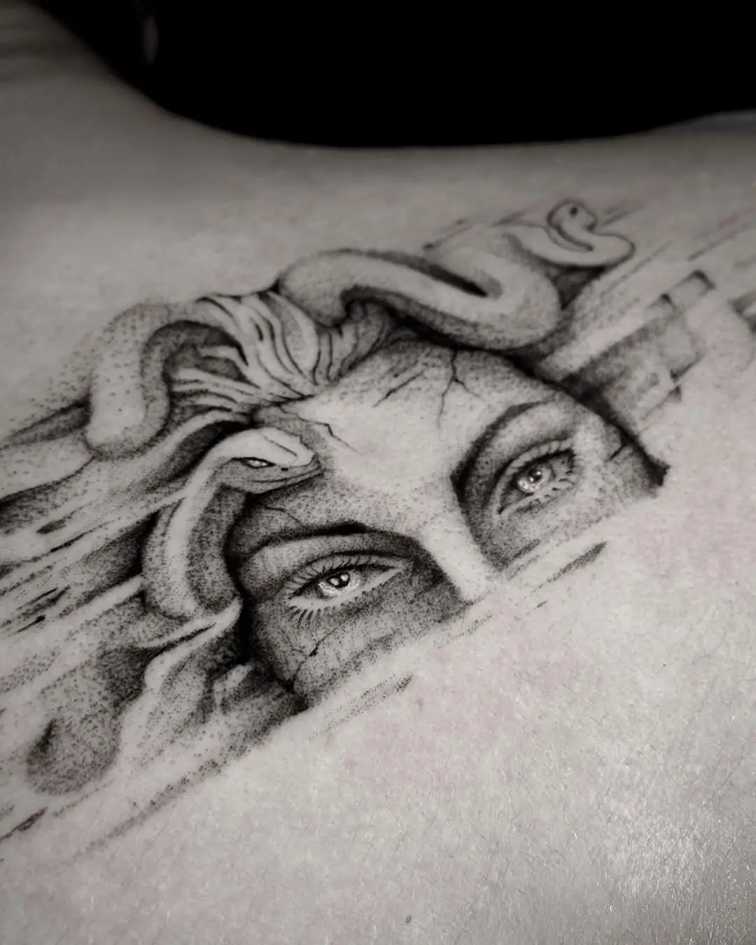 Intricate Medusa Tattoo with Striking Details