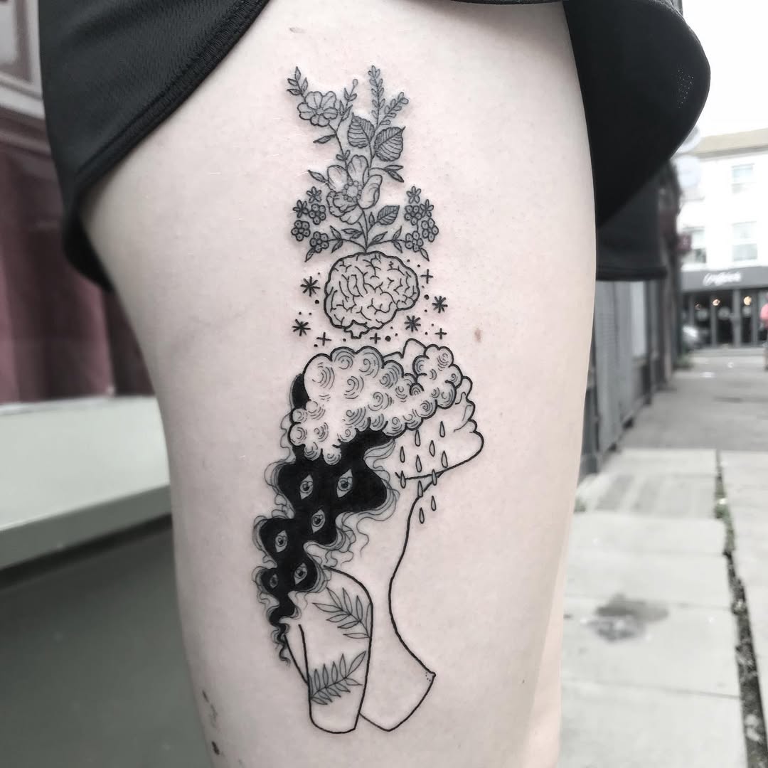 Elegant tattoo symbolizing mental wellness and growth