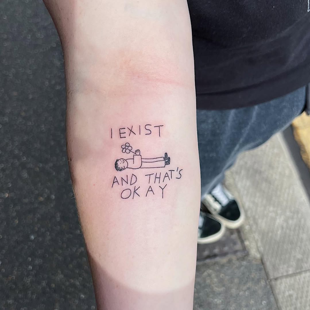 Inspirational tattoo promoting self-acceptance.