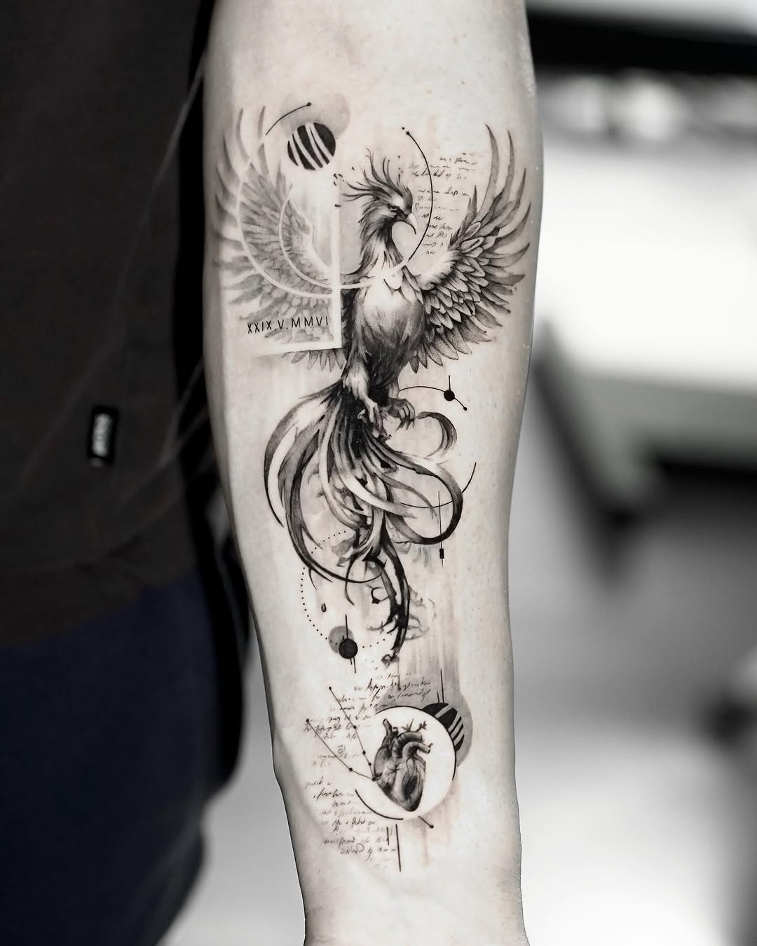 Stunning phoenix tattoo with intricate details