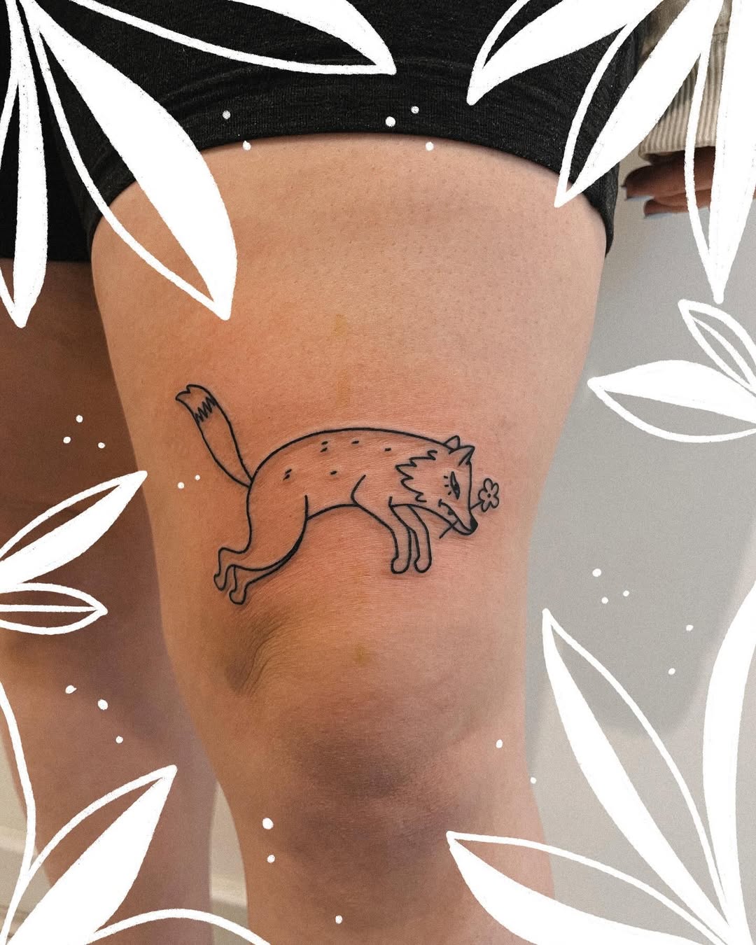 Whimsical fox tattoo capturing playful spirit