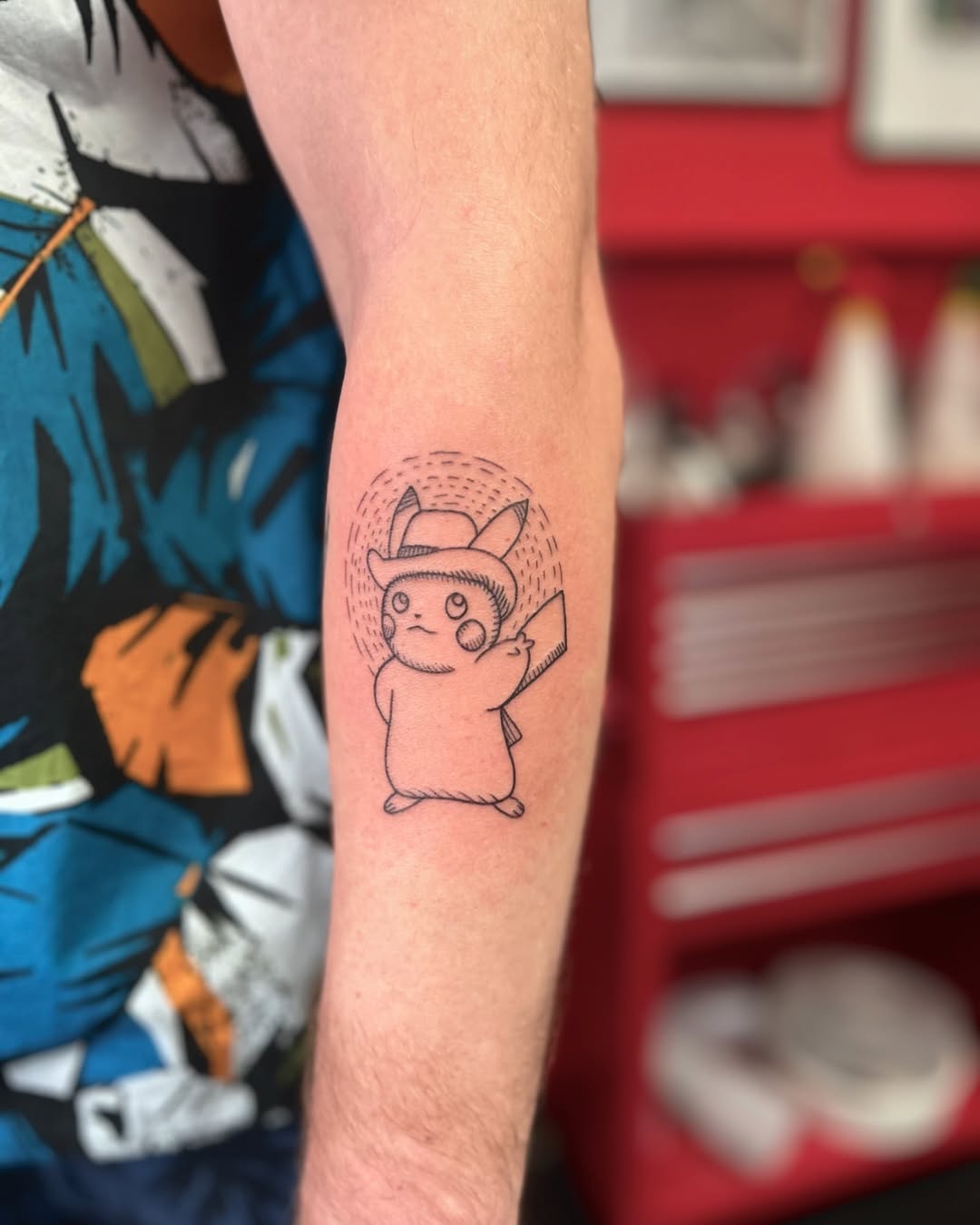 Charming Pokémon-inspired Van Gogh tattoo design