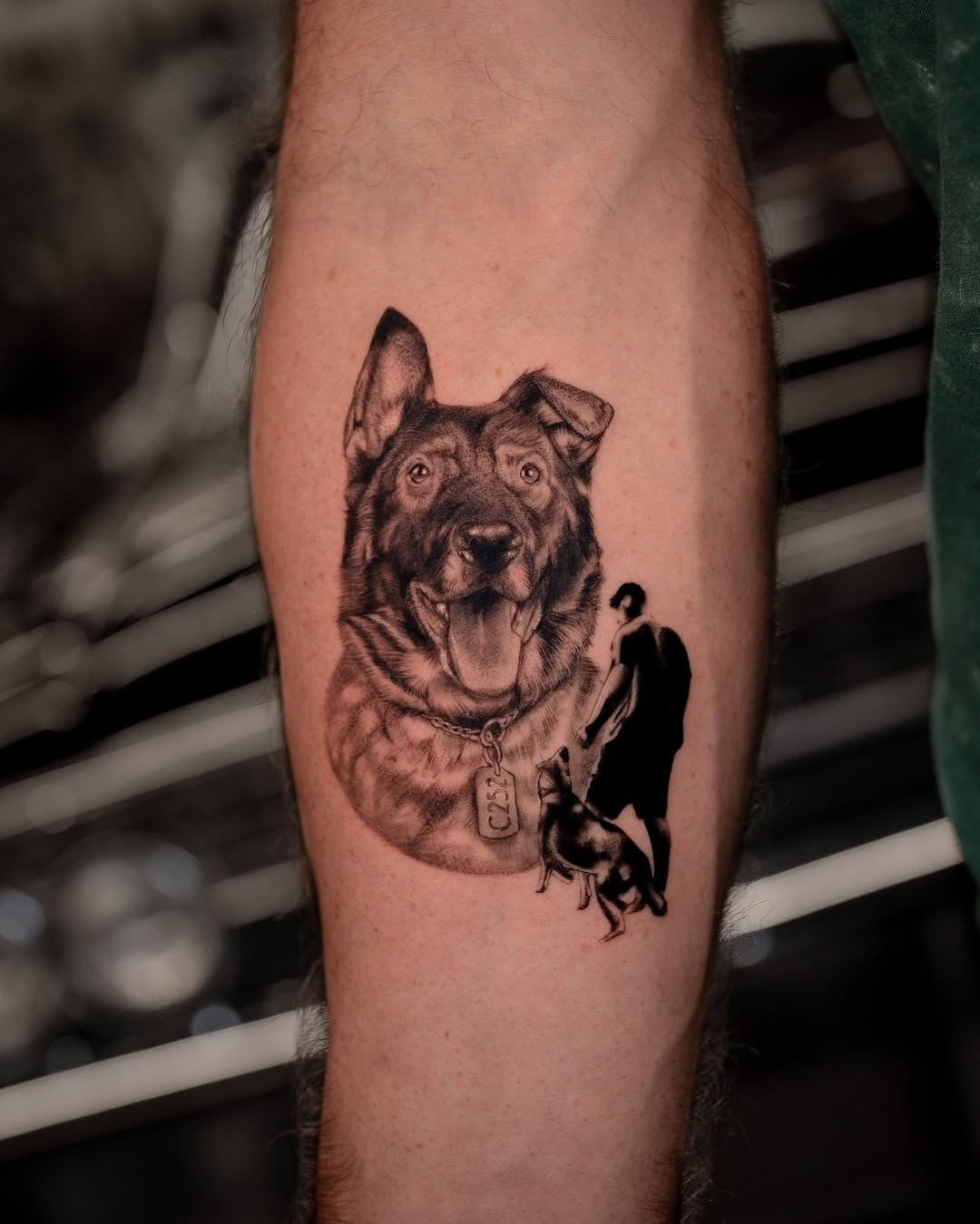 Stunning realism in dog portrait tattoos