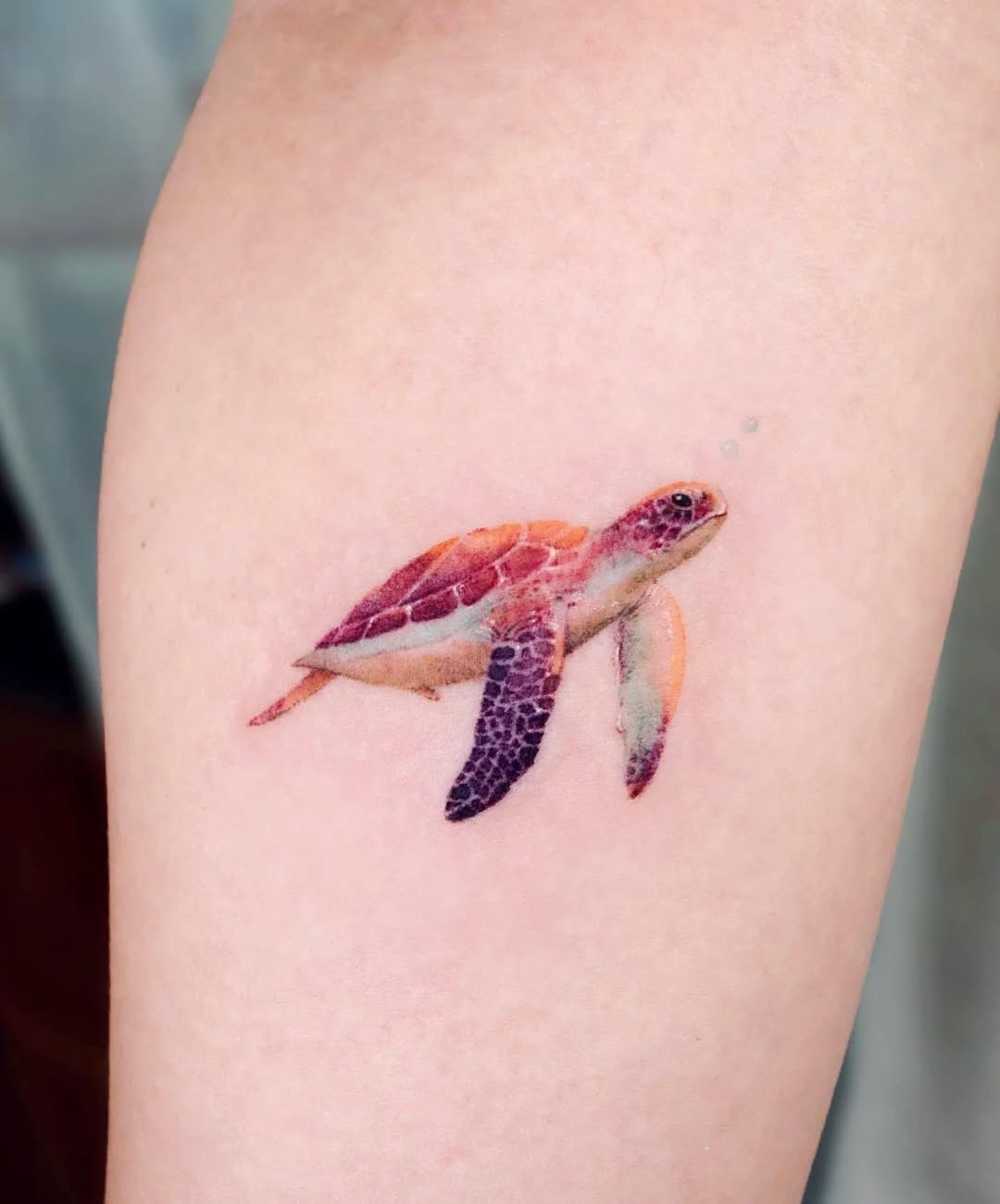 Stunning Realistic Sea Turtle Tattoo Design