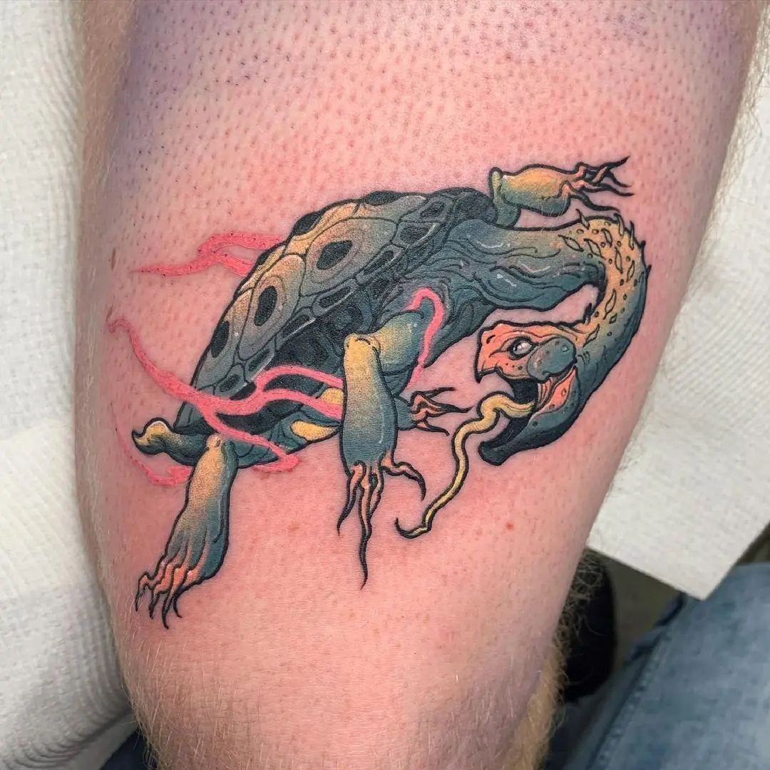 Stunning Realistic Turtle Tattoo with Vibrant Colors