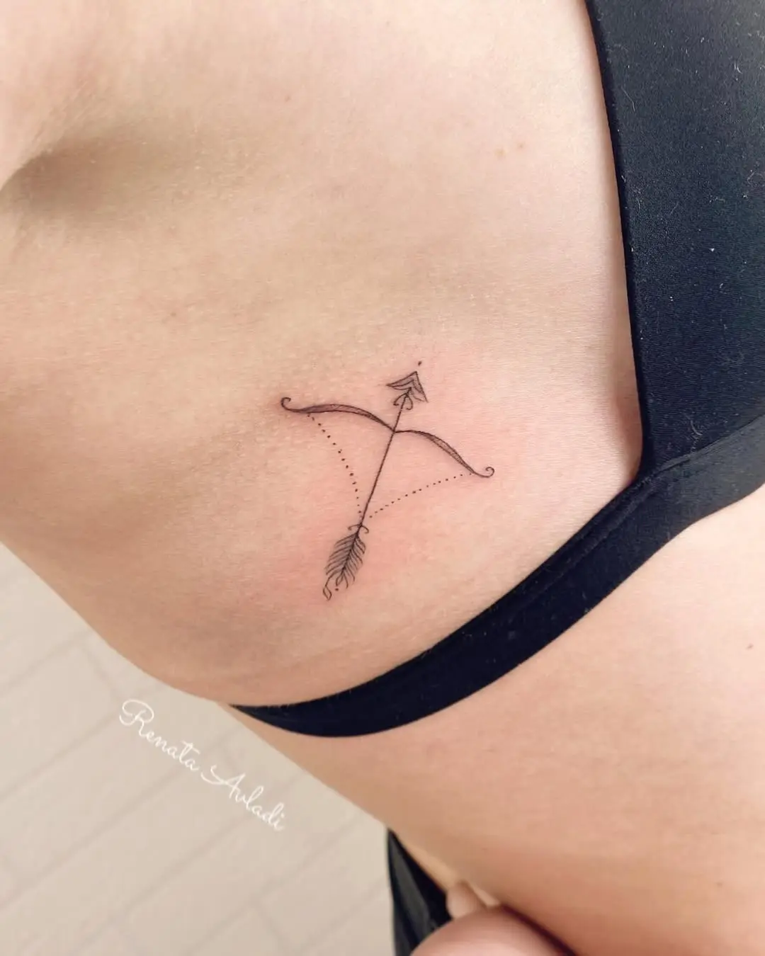 Stylish Sagittarius Arrow Tattoo Design