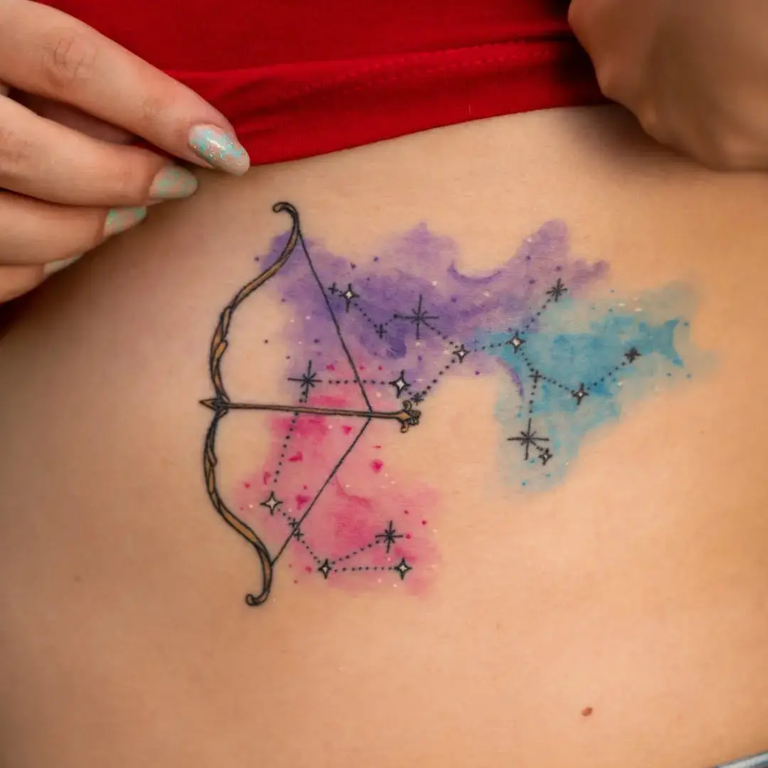 Stunning Sagittarius Tattoo with Bow and Stars