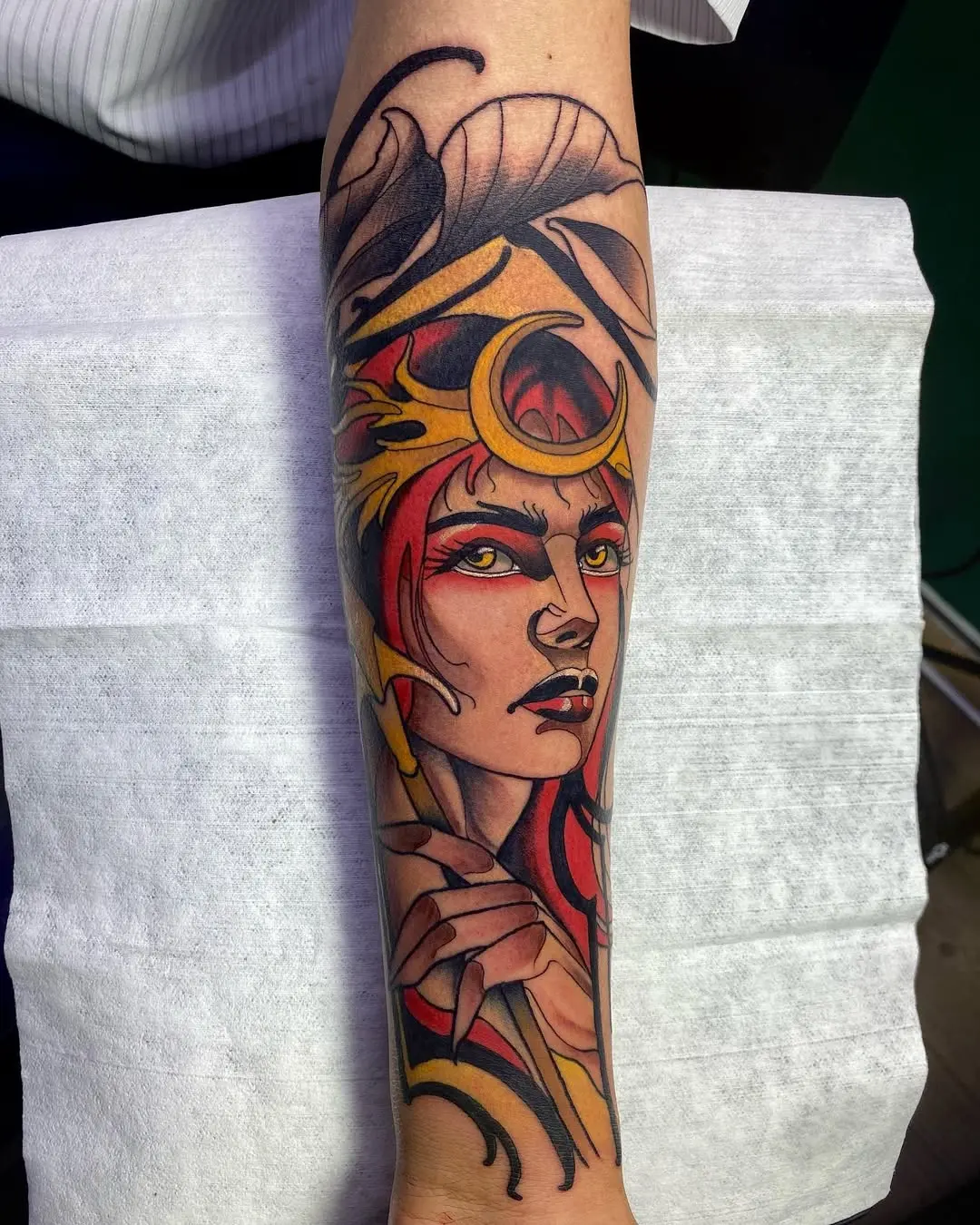 Bold Sagittarius Tattoo with Vibrant Colors