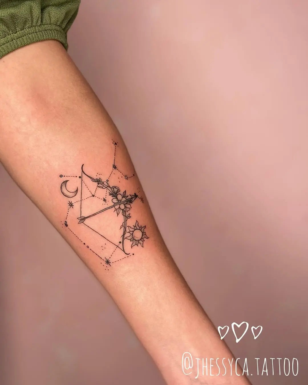 Astrological beauty in a Sagittarius tattoo
