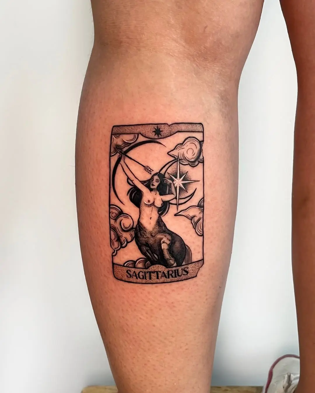 Elegant Sagittarius Tattoo Embodying Astrological Symbolism