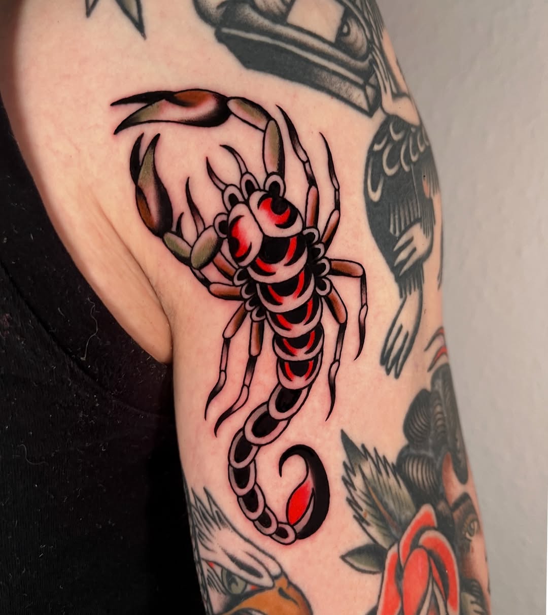 Vibrant Scorpio Tattoo Showcasing Bold Design