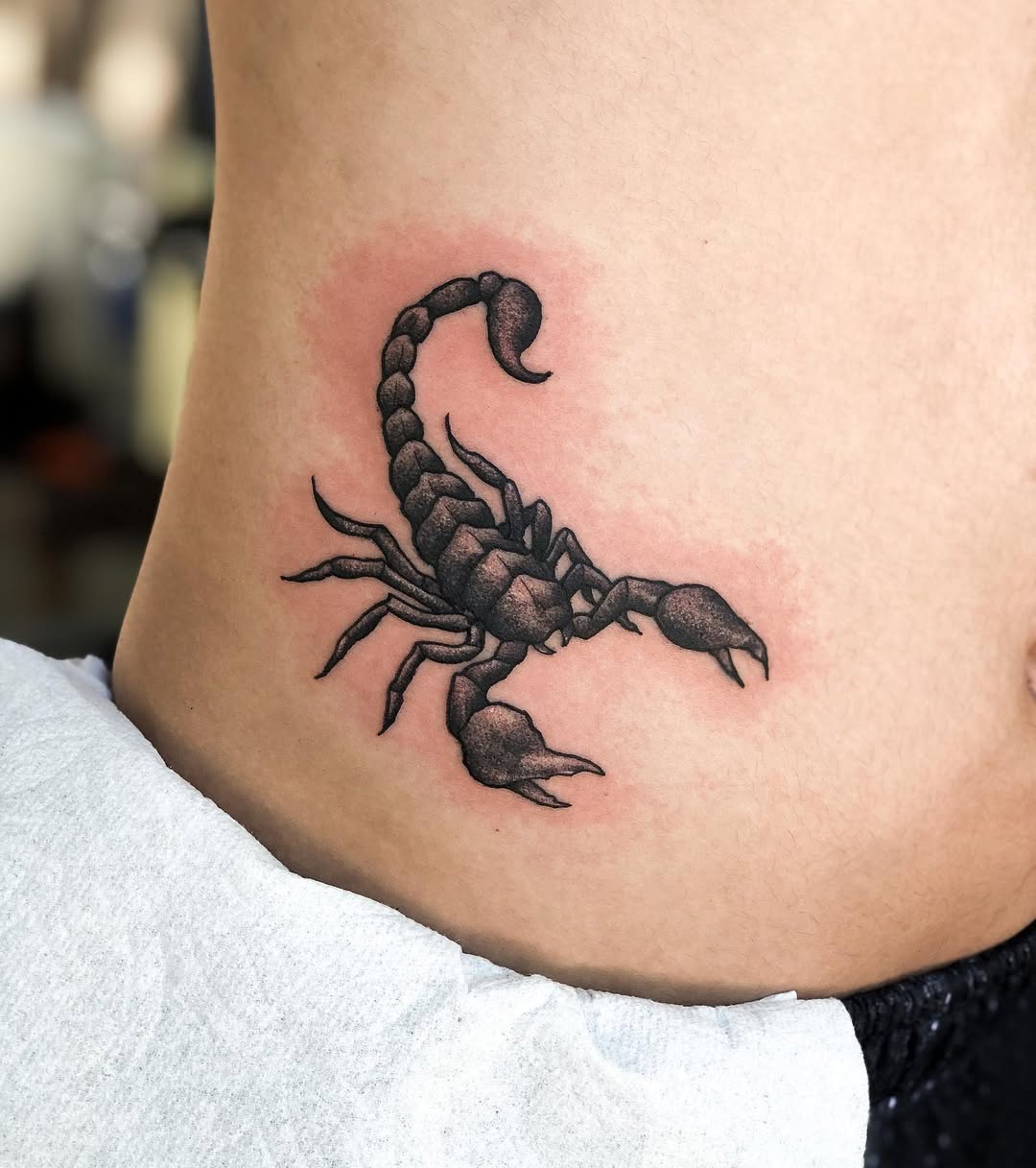 Stylish Scorpio Tattoo with Bold Black Ink