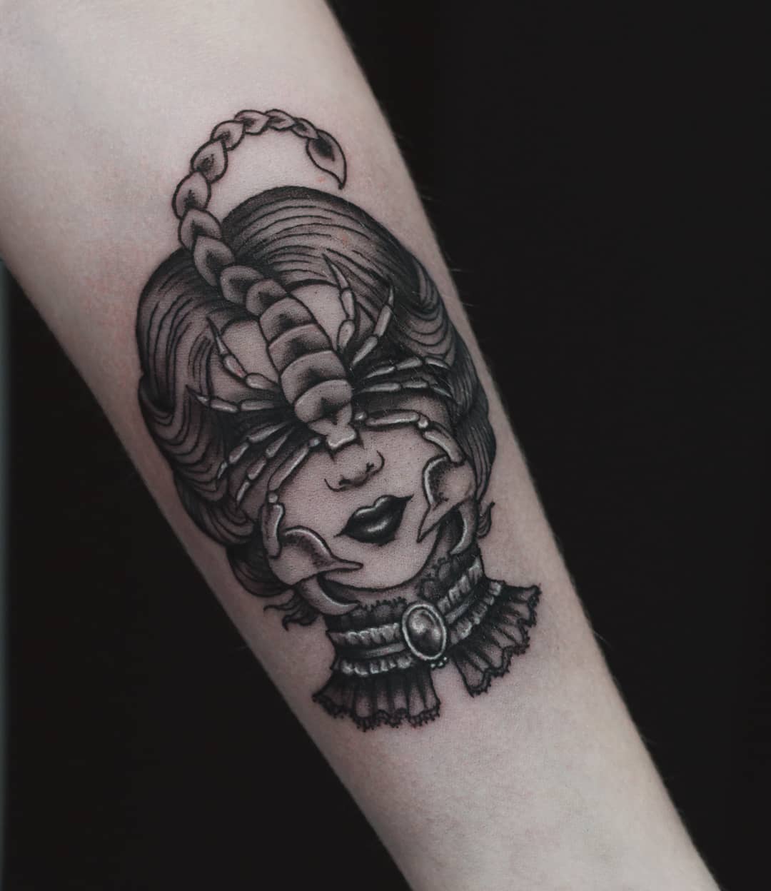 Intricate Scorpio Tattoo Blending Femininity and Edge