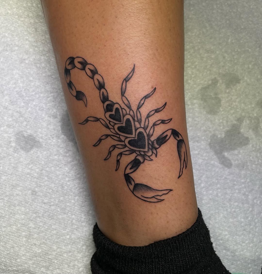 Stunning Scorpio Tattoo with Heart Details