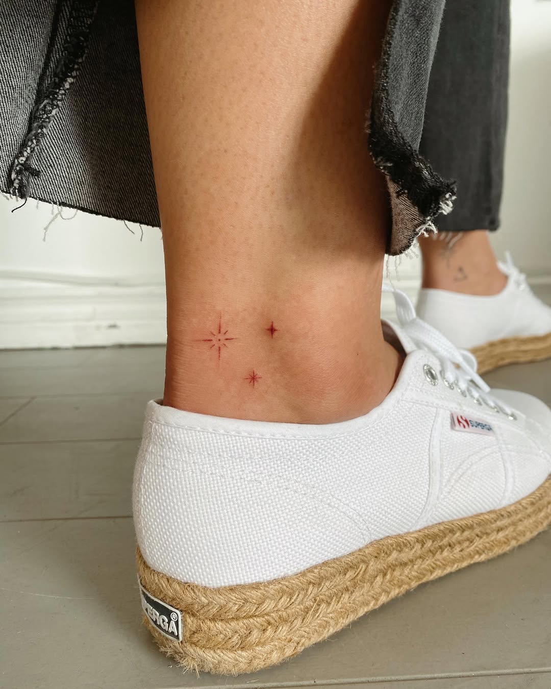 Chic ankle star tattoo for subtle elegance