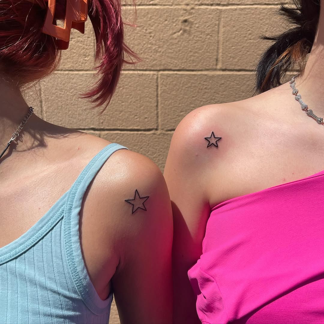 Minimalist star tattoos for trendy vibes