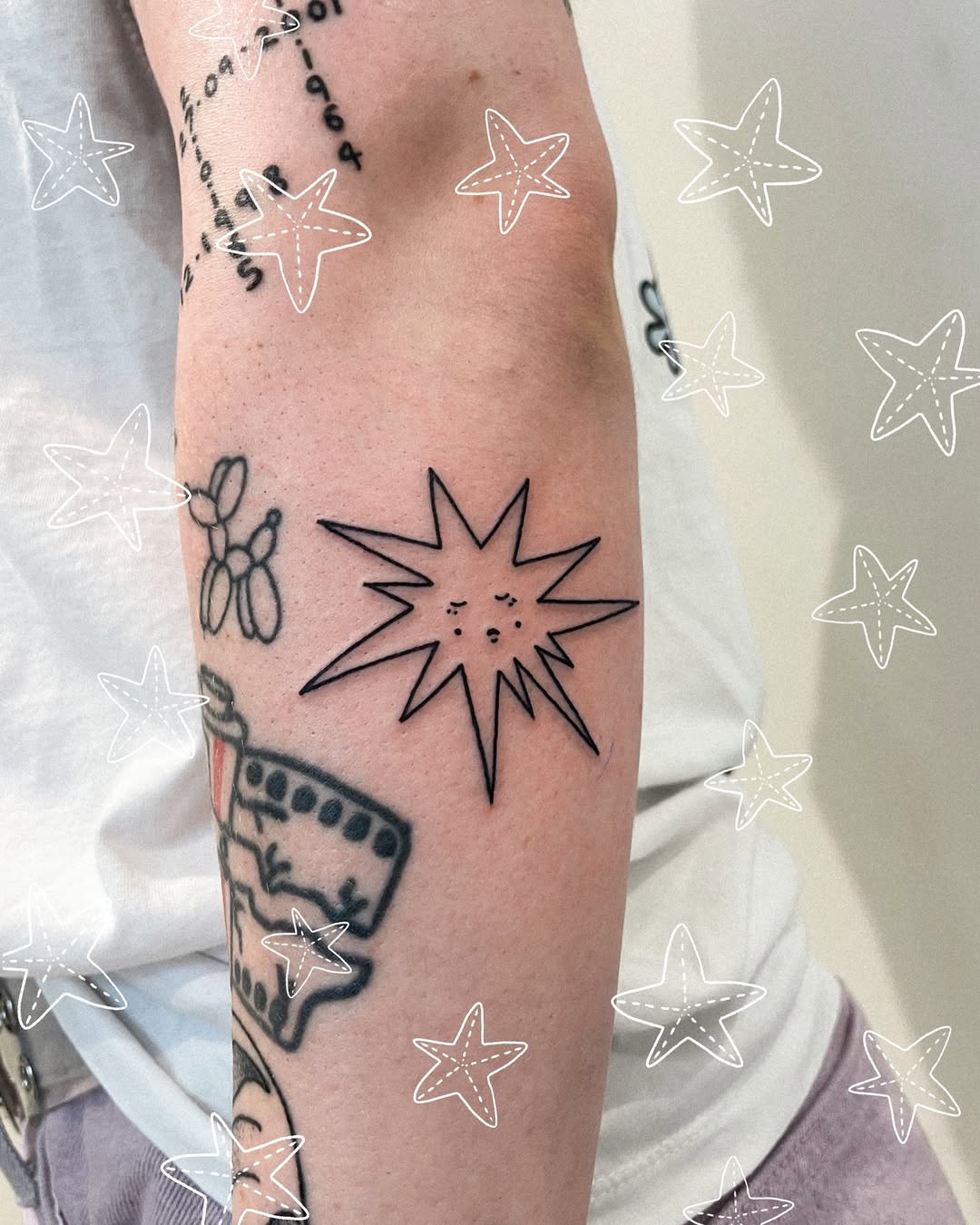 Minimalist star tattoo with explosive vibes