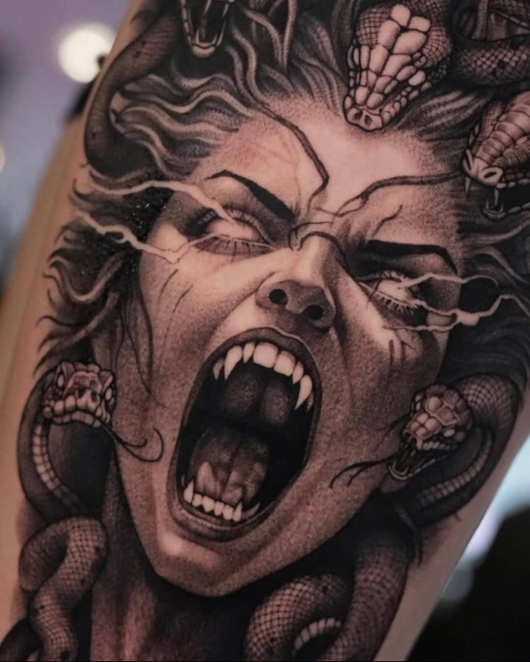 Powerful Medusa Tattoo with Striking Details