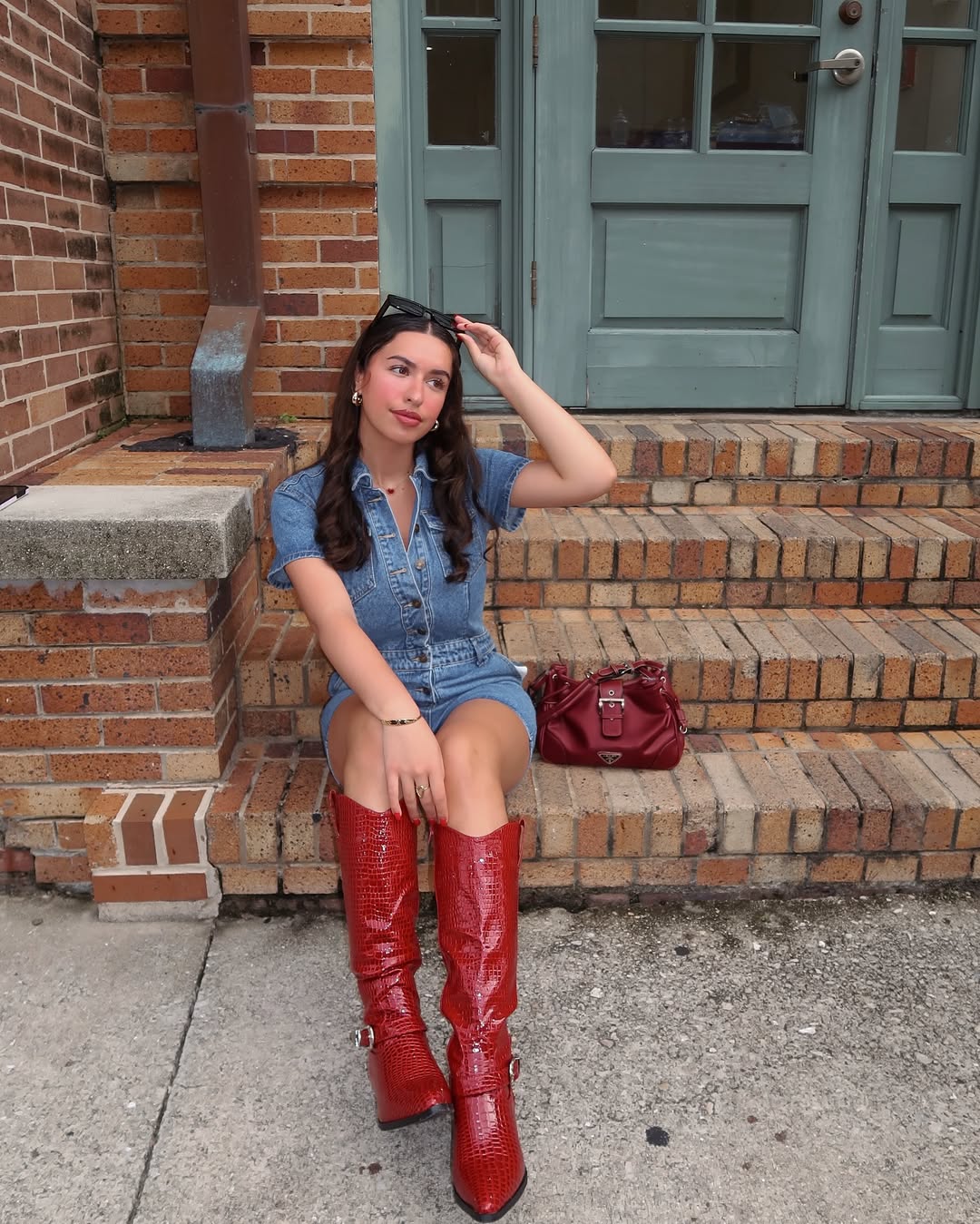 Chic and Bold Red Boot Look